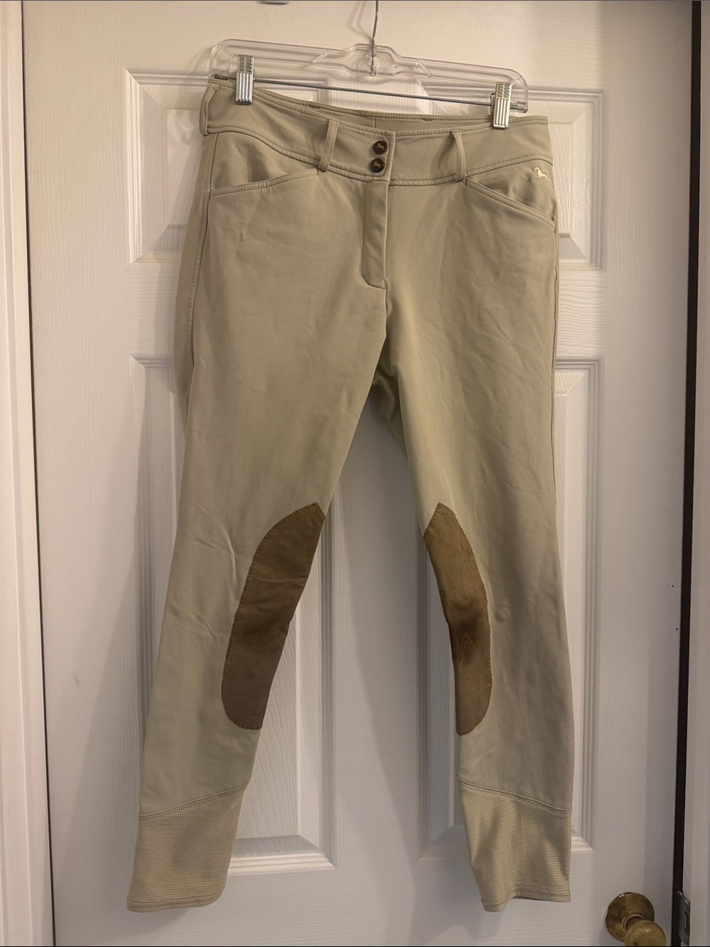 Women’s Beige RJ Classics Riding Breeches with Knee Patches